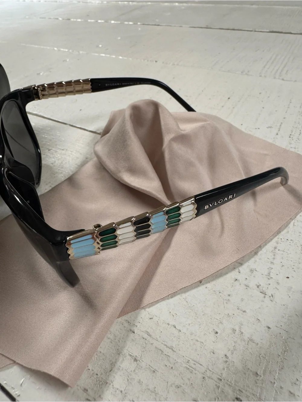 Bulgari Black Oversized Gradient Cat-Eye Sunglasses